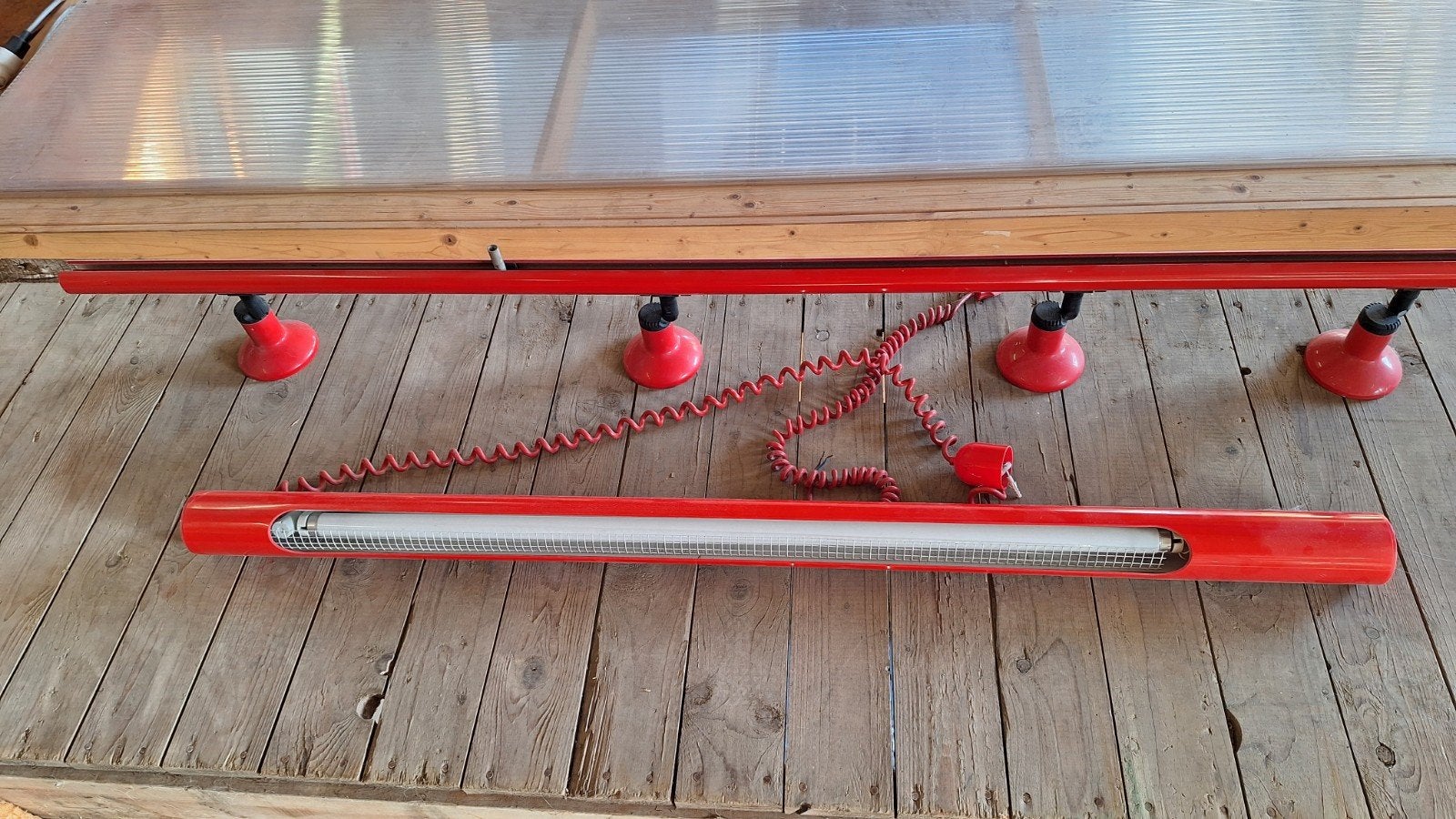 set van 2 vintage rode lampjes, Huis en Inrichting, Ophalen