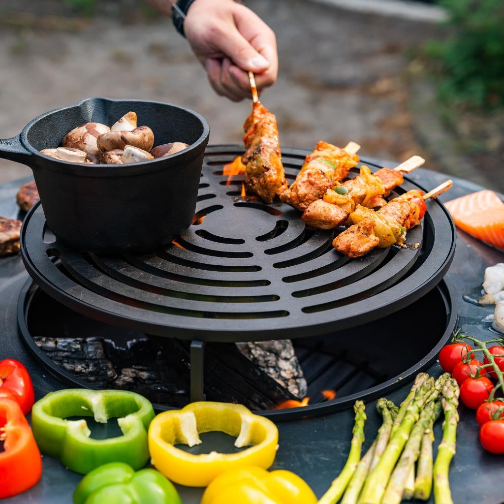 bbq Plancha Camarada Blackline met wielen en houtopslag NW, Ophalen of Verzenden, Nieuw, RJRoyal Living, Met accessoires