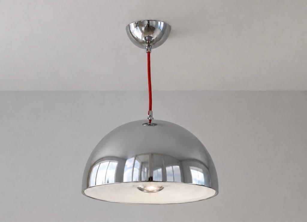 Space Age hanglamp - metaal en kunststof - 40cm, Gebruikt, 50 tot 75 cm, Ophalen of Verzenden, Space age