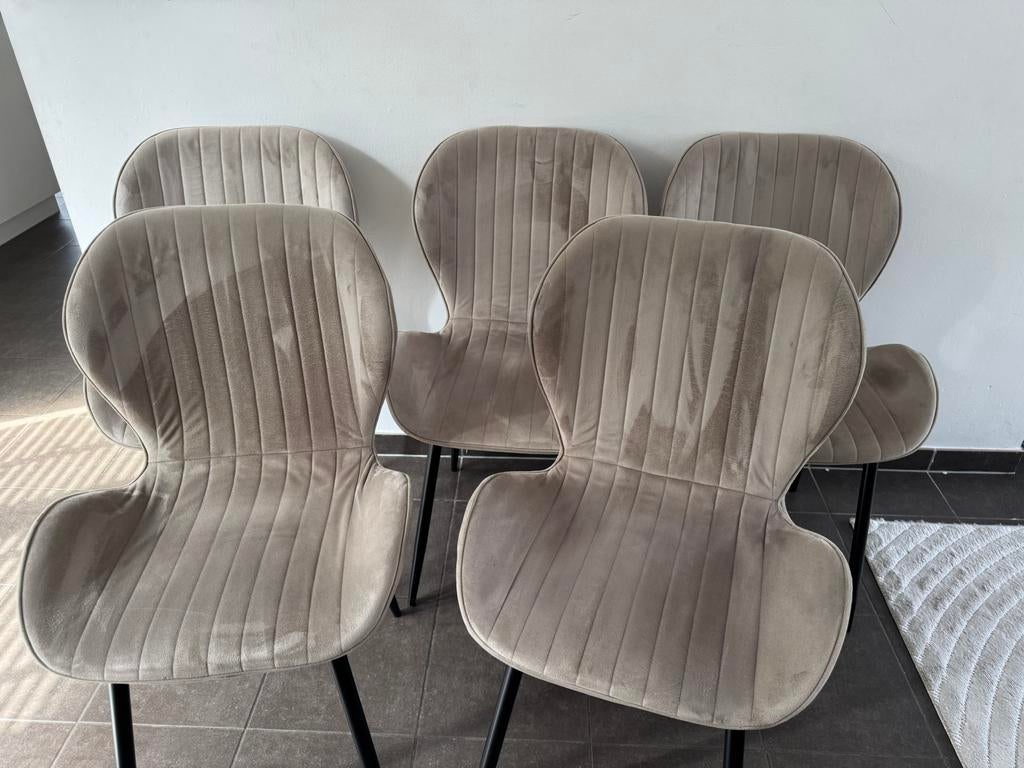 Stoelen - Eettafel stoelen - TE KOOP, Ophalen, Zo goed als nieuw, Zwart, Stof