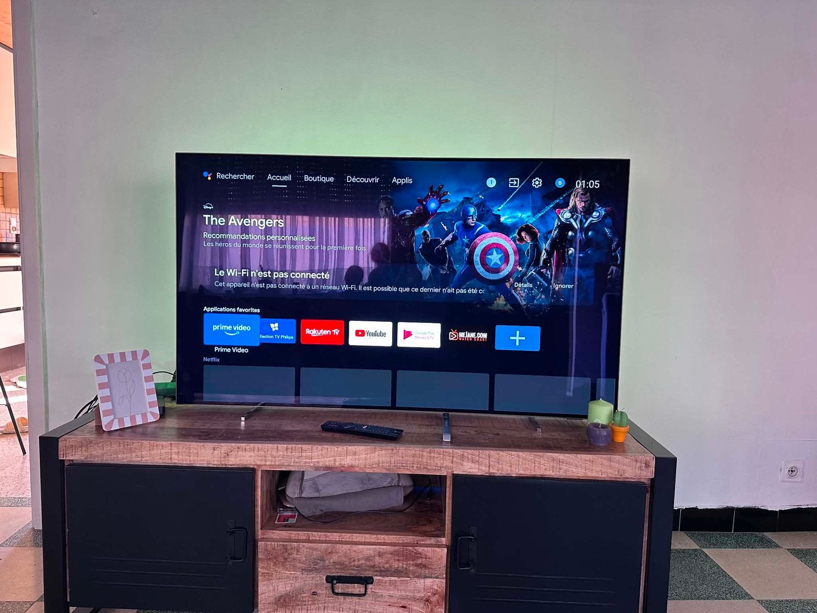 Philips OLED 803 55-inch 4K UHD Android TV met 3-zijdiglicht, Philips, OLED, Comme neuf, Enlèvement