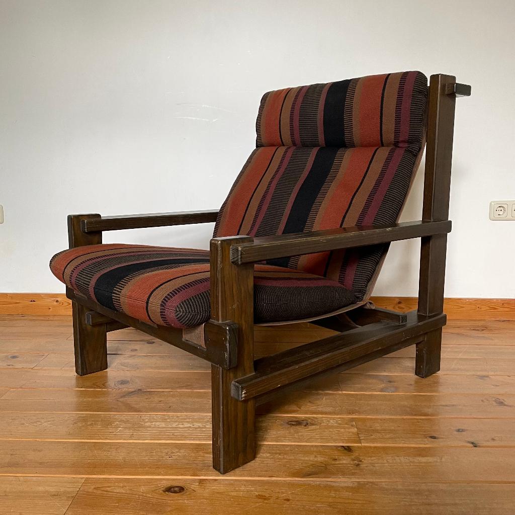 Carl Straub vintage brutalist fauteuil, Ophalen, Overige materialen, 75 tot 100 cm, 75 tot 100 cm