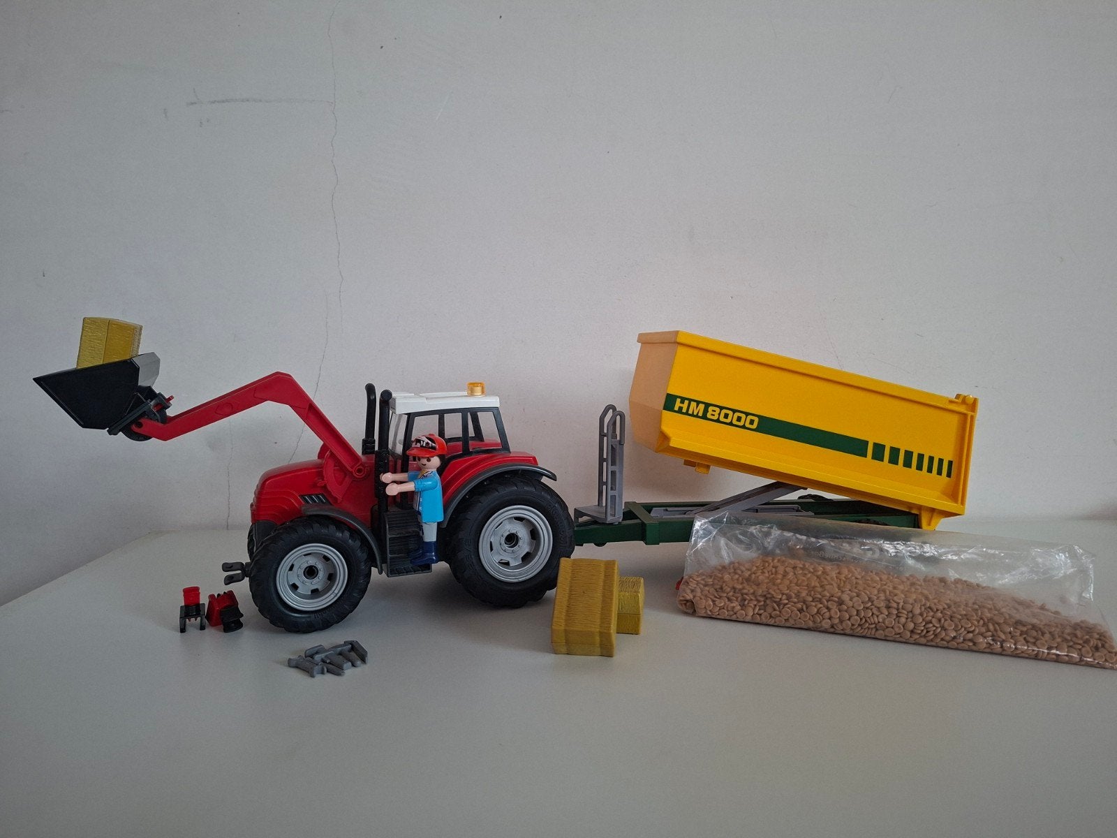Playmobil tractor met aanhangwagen 70131, Kinderen en Baby's, Ophalen, Voertuig, Zo goed als nieuw, Country