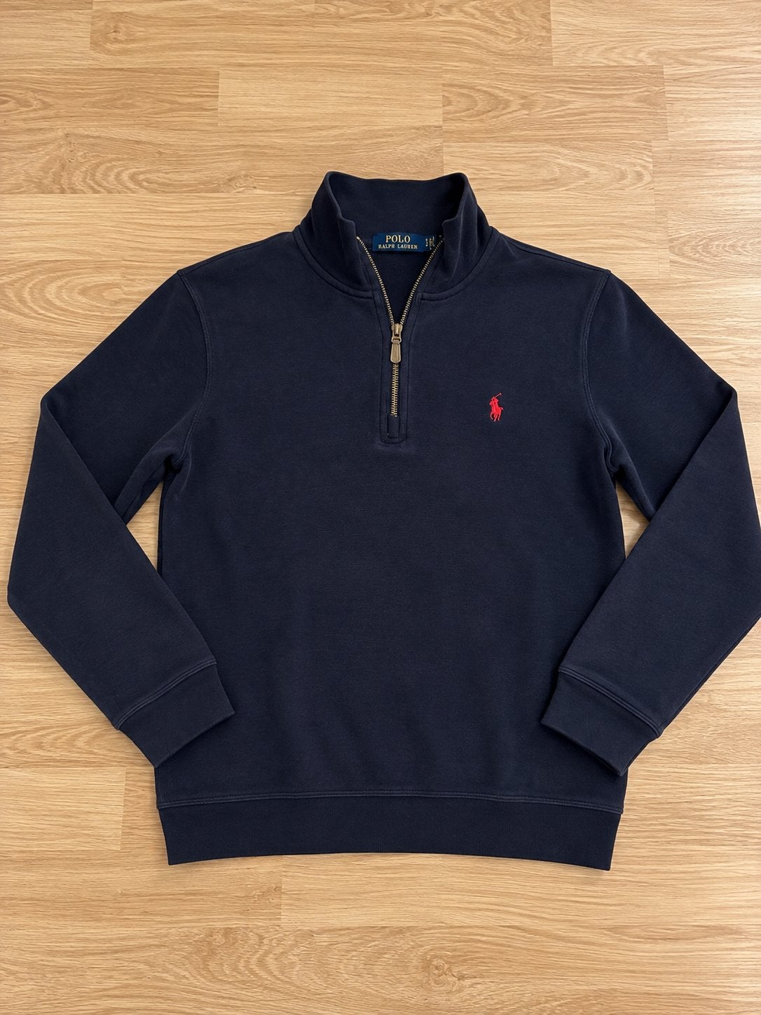 Polo Ralph Lauren Quarter Zip – Navy Blauw – Maat S, Ophalen of Verzenden, Zo goed als nieuw, Maat 46 (S) of kleiner, Blauw