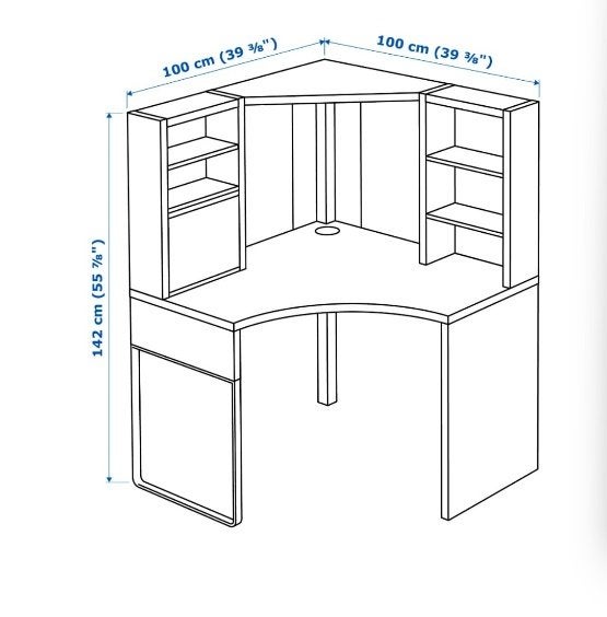 Bureau d'angle MICKE, blanc, Maison & Meubles, Bureaux, Utilisé, IKEA, Blanc, Enlèvement