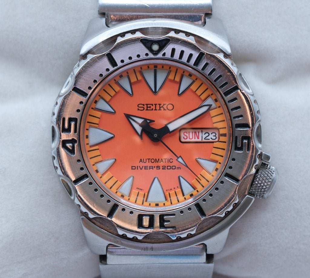 Seiko Monster "Shark Teeth" SRPB309K Diver 200m 4R36, Enlèvement ou Envoi, Utilisé