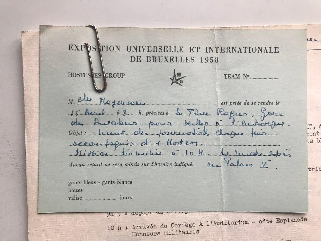 expo 1958 inhuldiging, script voor hostessen, Ophalen of Verzenden, Zo goed als nieuw, 1940 tot 1960, Prent