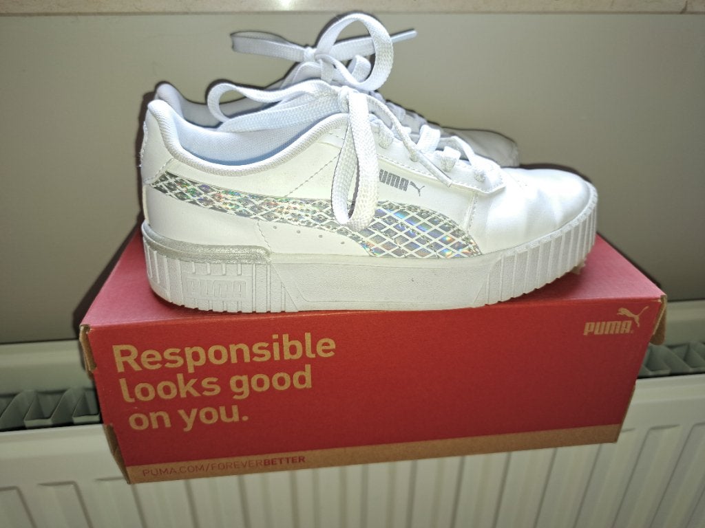 Witte sportschoen sneaker meisjes Puma maat 34, Enlèvement ou Envoi, Puma, Comme neuf, Chaussures de sport