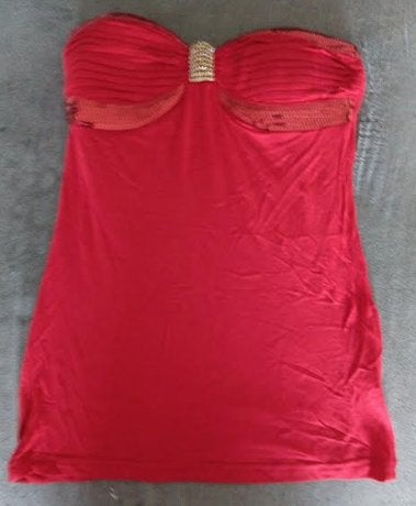 Top rouge avec brillant S, Taille 36 (S), Enlèvement, Porté, Rouge