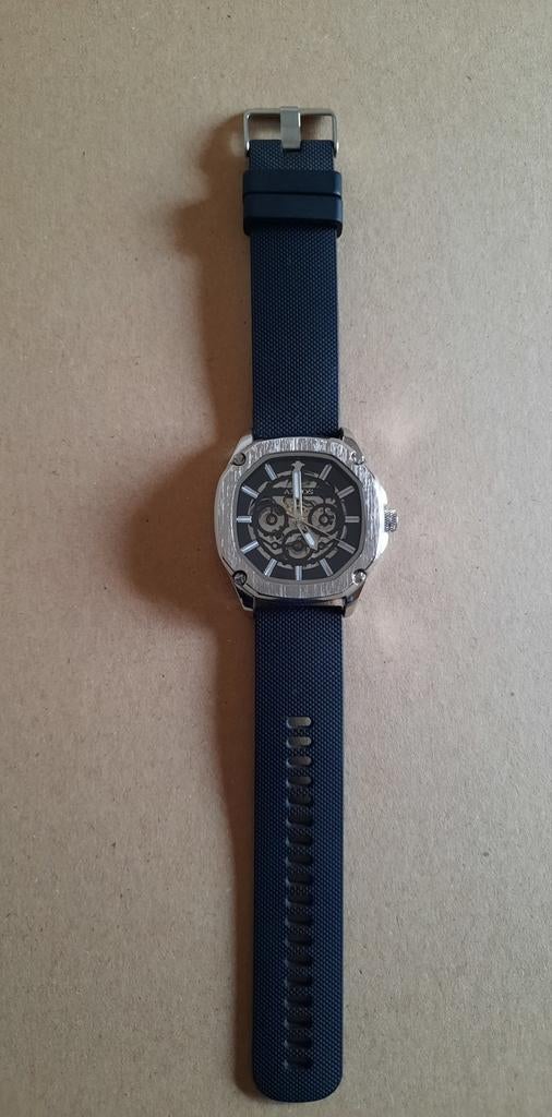 Automatische heren horloge - staal - zie info!, Montre-bracelet, Enlèvement, Synthétique, Acier