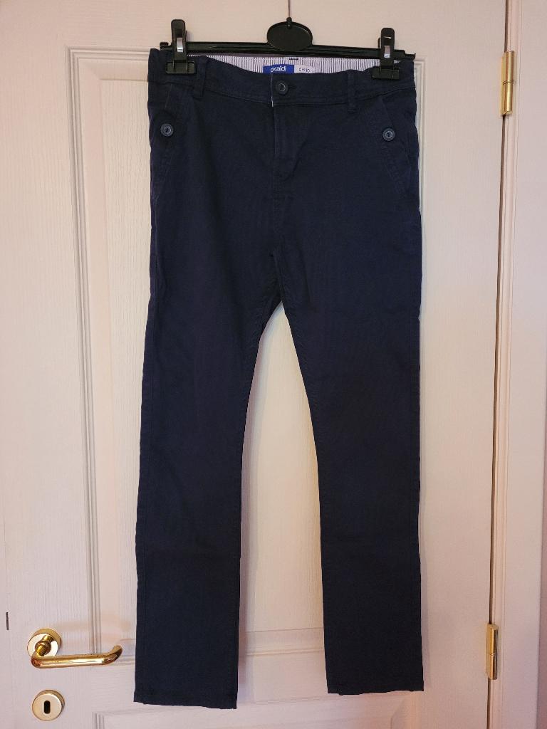 Pantalon Okaiki bleu marine, Kinderen en Baby's, Kinderkleding | Maat 152, Broek, Okaidi, Ophalen of Verzenden, Zo goed als nieuw