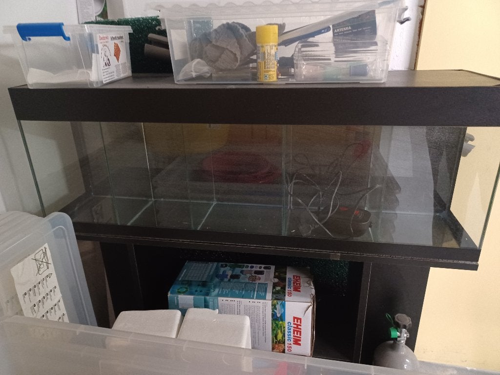 Beta-aquarium 5 vakken met meubel, Dieren en Toebehoren, Ophalen, Inclusief deksel, Gebruikt, Leeg aquarium