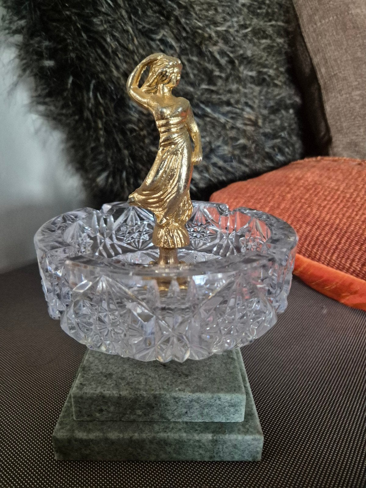 art deco kristallen asbak, Antiek en Kunst, Ophalen of Verzenden