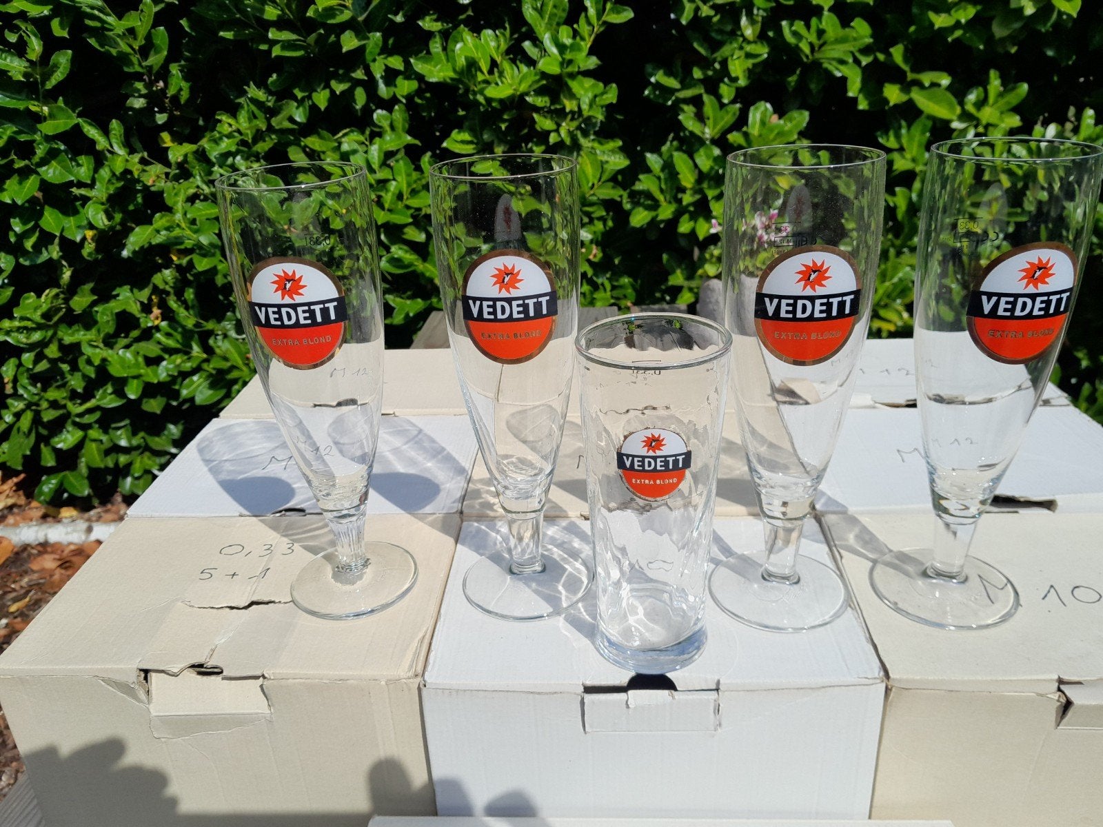 Lot Vedett glazen, Verzamelen, Ophalen, Gebruikt, Glas of Glazen, Overige merken