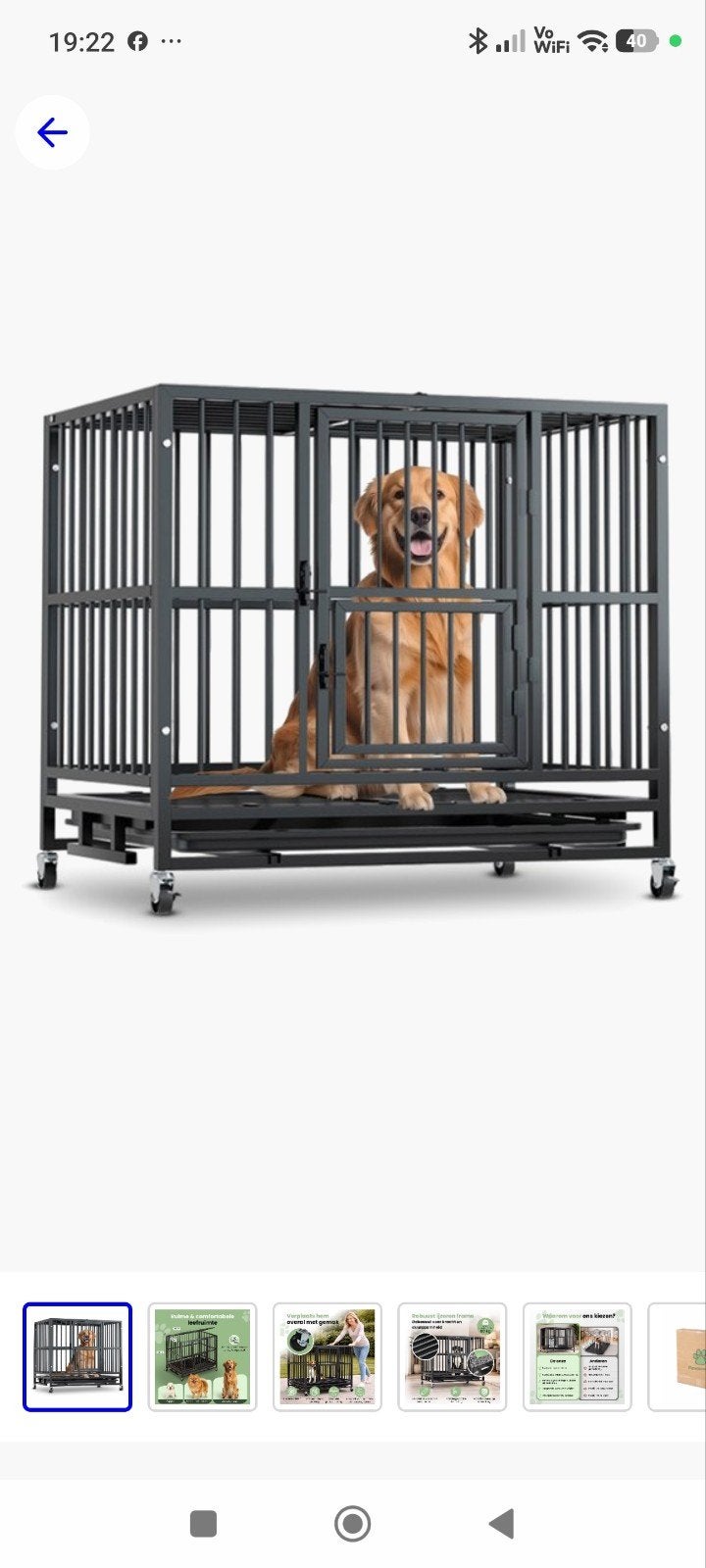 Opzoek naar een honden bench, Ophalen