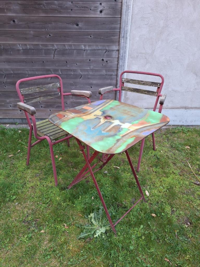 Unieke tafel en 4 stoelen vedett, Enlèvement