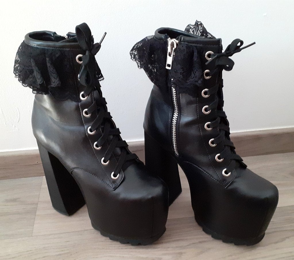 dames victoriaanse goth plateau enkellaarzen Dolls Kill 38, Kleding | Dames, Zwart, Lage of Enkellaarzen, Nieuw, Ophalen of Verzenden