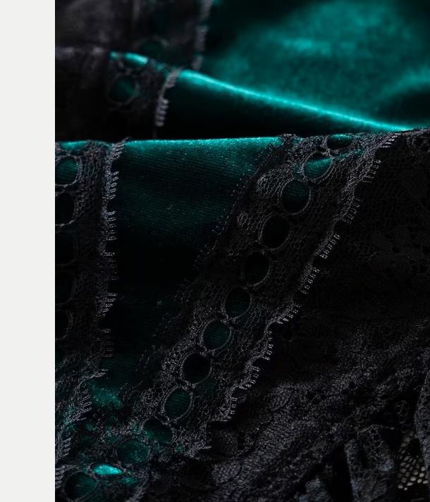 Sexy Vintage kanten bodysuit voor vrouwen - Gothic groen, Ophalen of Verzenden, Groen, Body of Korset