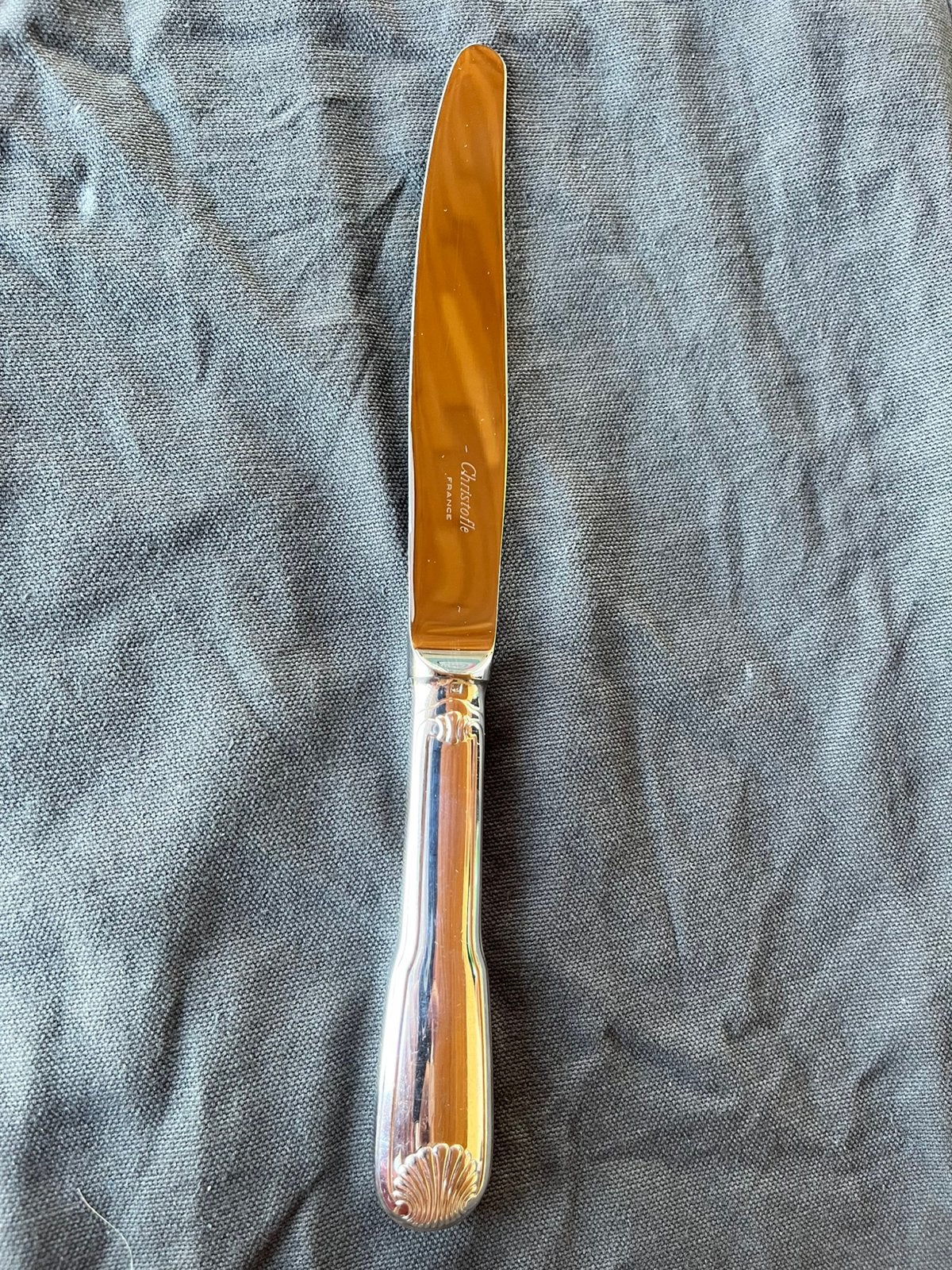 Verzilverd mes Christofle Vedôme Coquille, Ophalen of Verzenden, Zilver