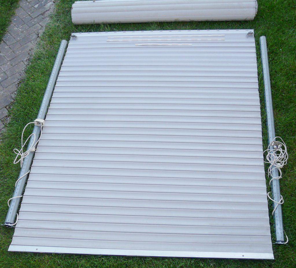 2 Volets PVC avec moteur électrique, Bricolage & Construction, Volets, Gris, Enlèvement, Utilisé, 200 cm ou plus