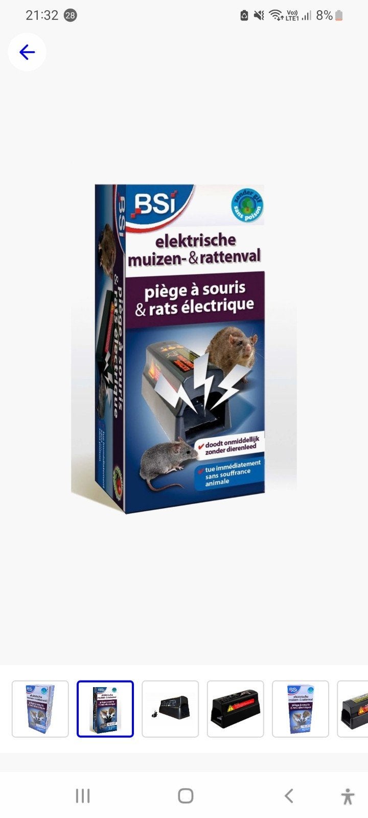 Elektrische rattenval muizenval - Merk BSI, Animaux & Accessoires, Rongeurs & Lapins | Accessoires, Enlèvement