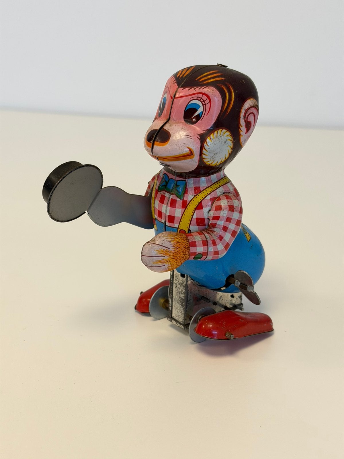 Jouet japonais ancien singe à remontage en étain SY 1950, Enlèvement ou Envoi