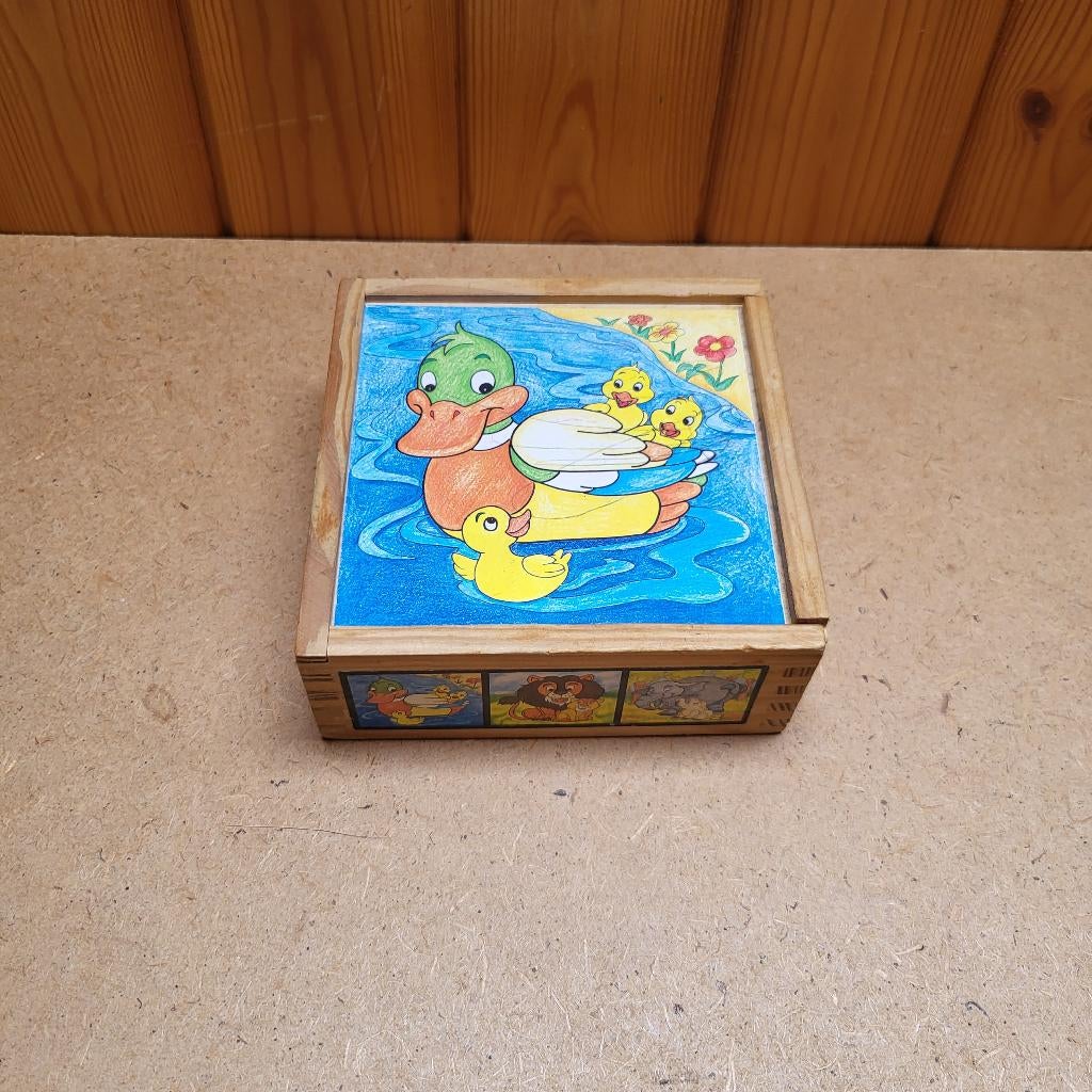 Blokpuzzel dieren, Ophalen of Verzenden, Minder dan 10 stukjes, Gebruikt, Van hout