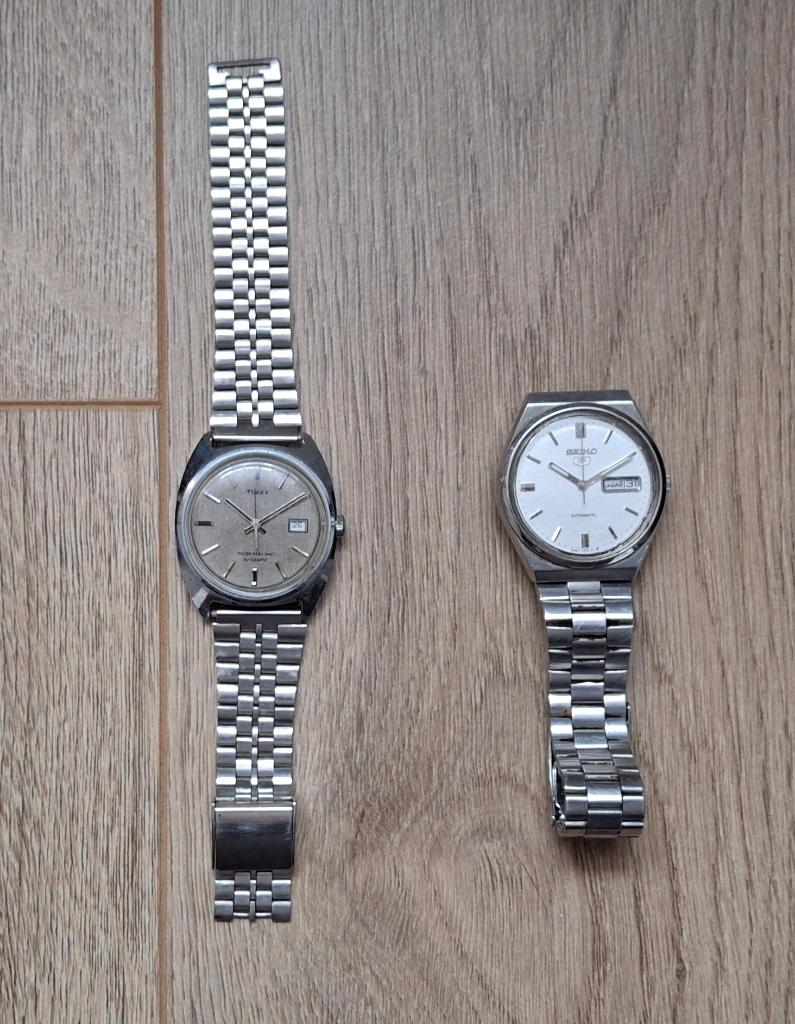 Antieke horloge van Timex en Seiko, Gebruikt, Staal, Polshorloge, Ophalen of Verzenden