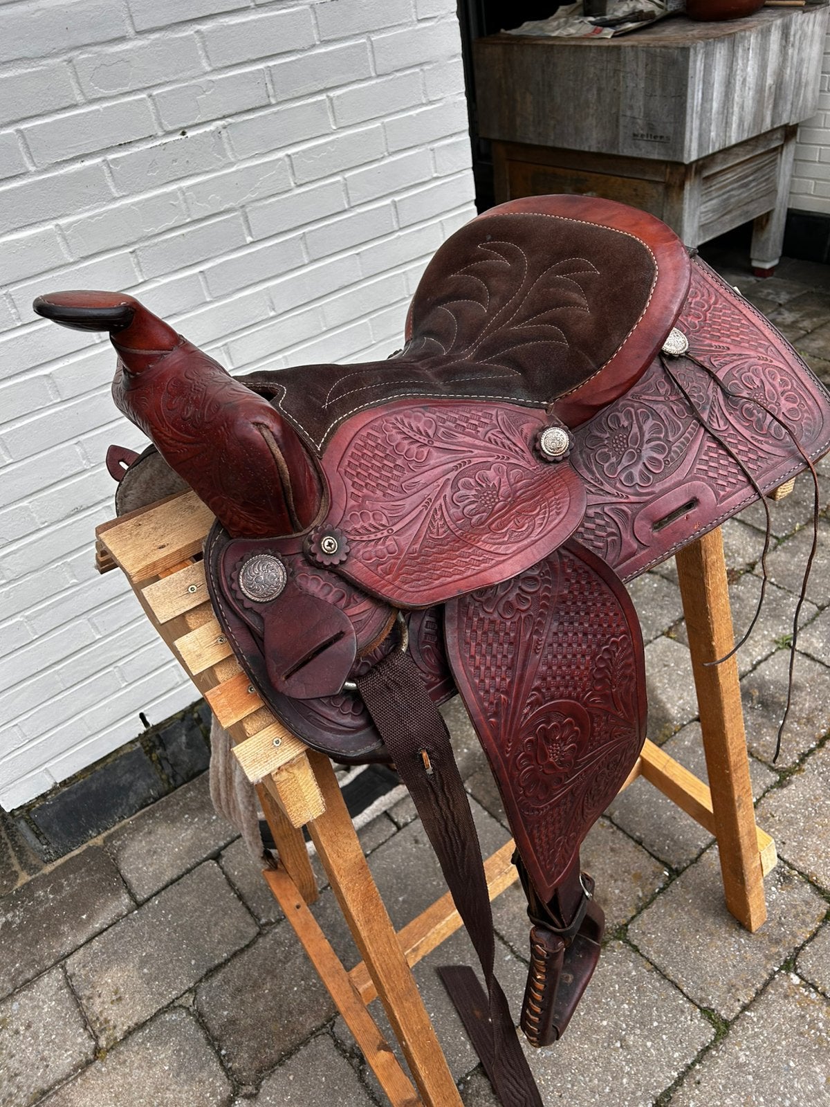Paarden- cowboy/ western zadel, Animaux & Accessoires, Chevaux & Poneys | Brides & Harnachement, Enlèvement, Utilisé, Western
