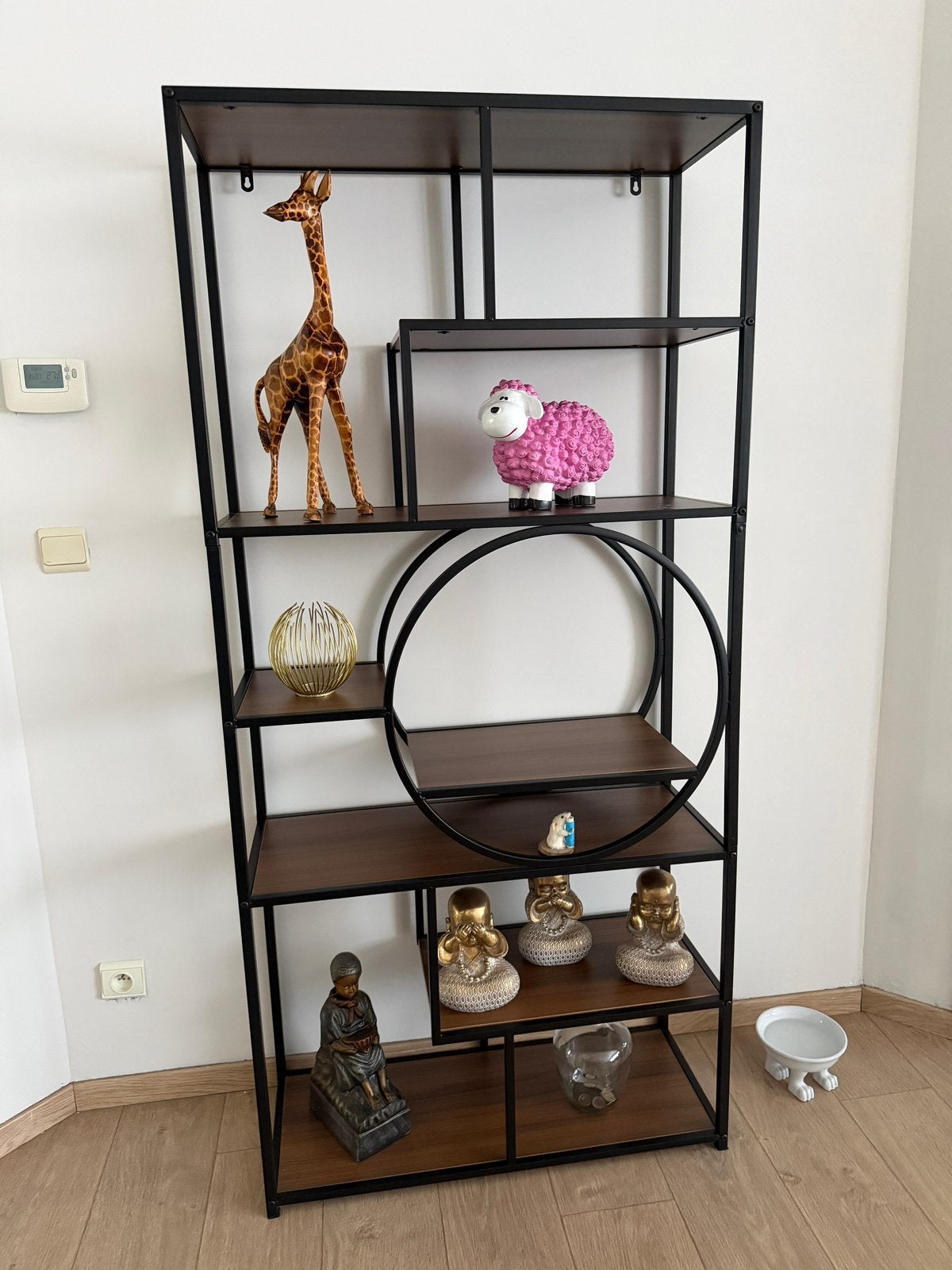 Zwart metalen decoratie rek, Ophalen, Gebruikt
