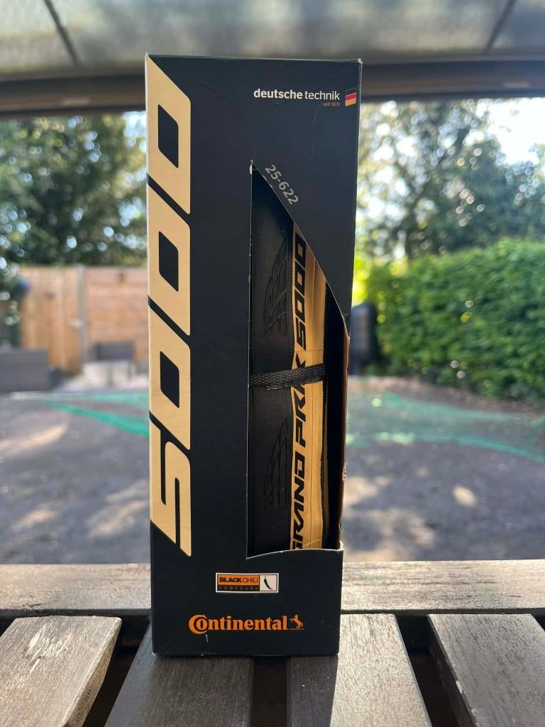 Continental Grand Prix 5000 25 mm (black/cream), Neuf, Pédalier ou Pédales, Enlèvement ou Envoi, Racefiets