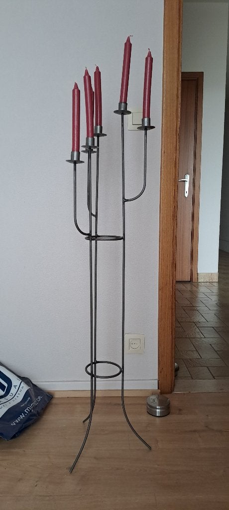 Kandelaar te koop, Ophalen, Gebruikt, Grijs, Kandelaar