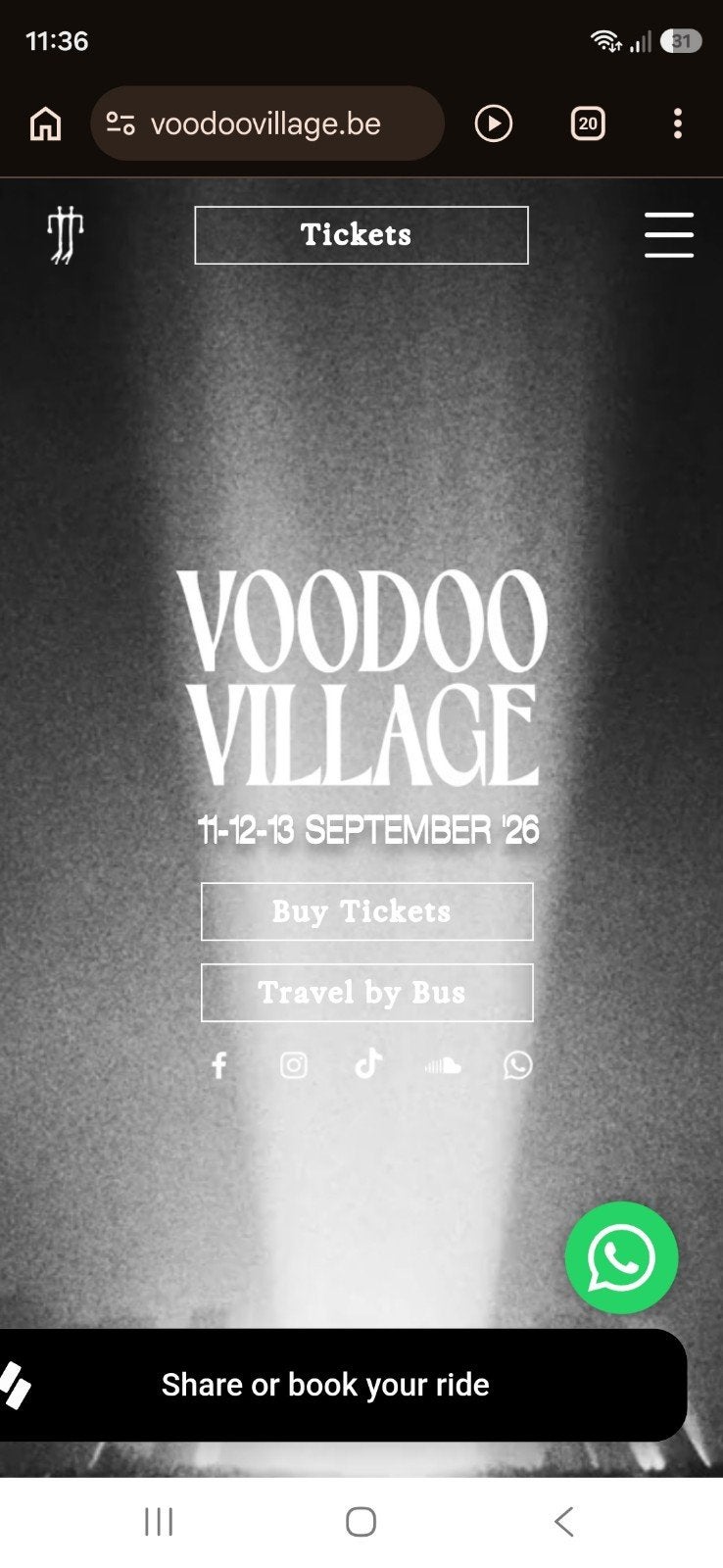 voodoo village combi bandje, Tickets & Billets