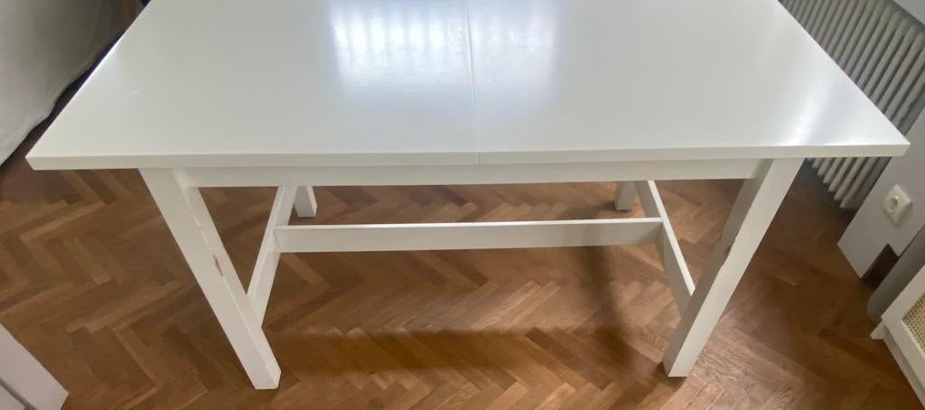 Table salle à manger extensible blanche 6–8 pers., 150 à 200 cm, Cinq personnes ou plus, Enlèvement, Utilisé