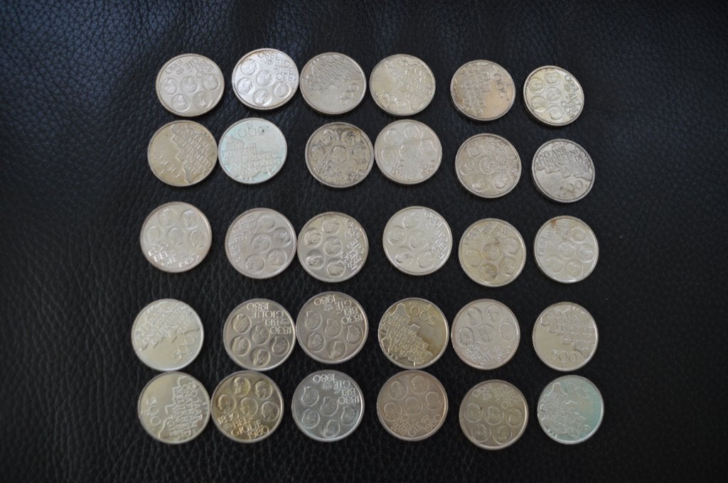 Zilver munten, Ophalen of Verzenden, Zilver, Setje, Zilver