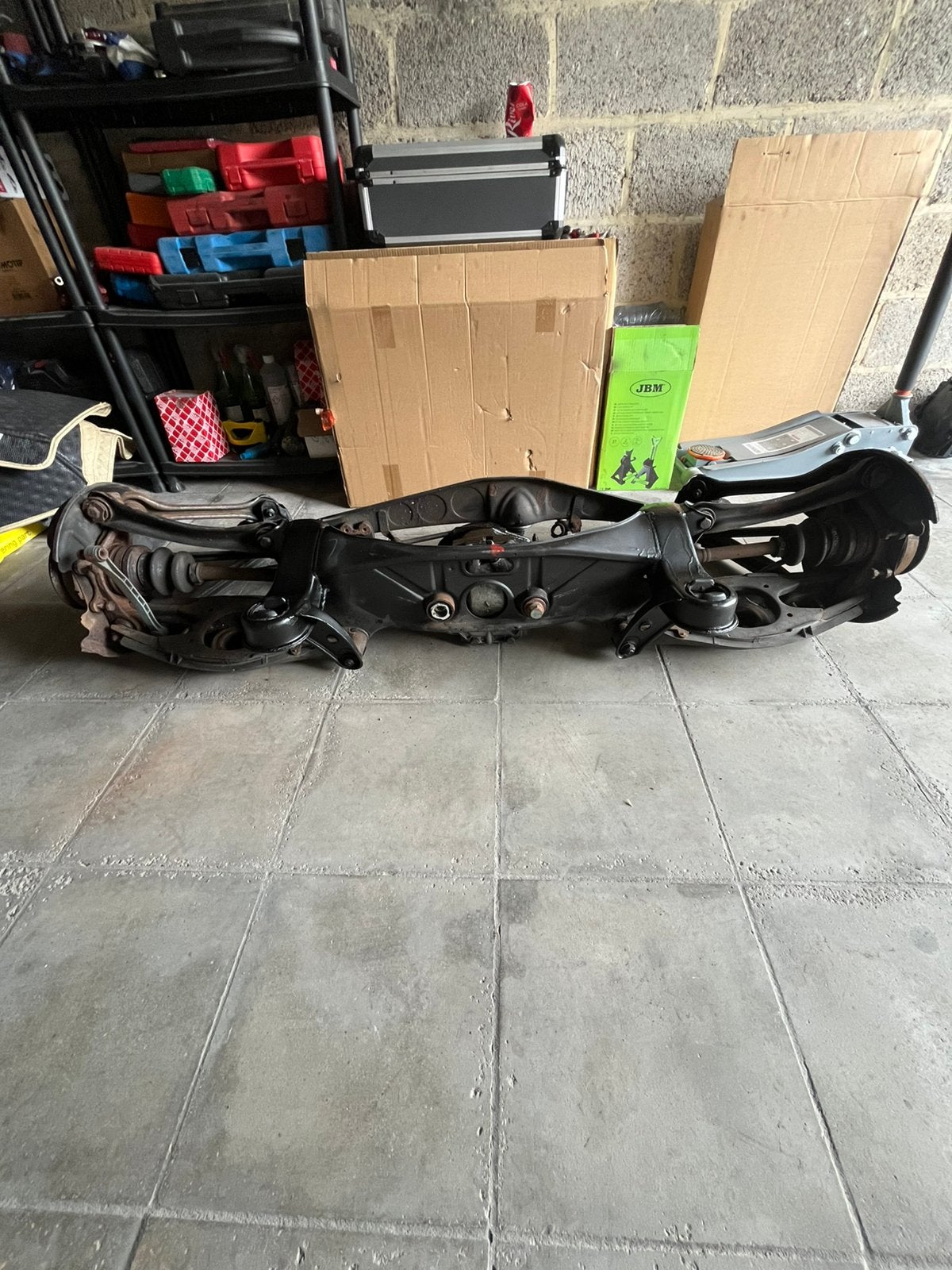 W124 complete subrame met differentieel enz.., Ophalen, Gebruikt, Mercedes-Benz