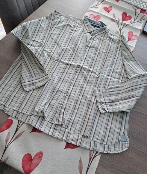 Tommy Hilfiger gestreept hemd xxl, Ophalen of Verzenden, Zo goed als nieuw, Meerkleurig, Overige halswijdtes
