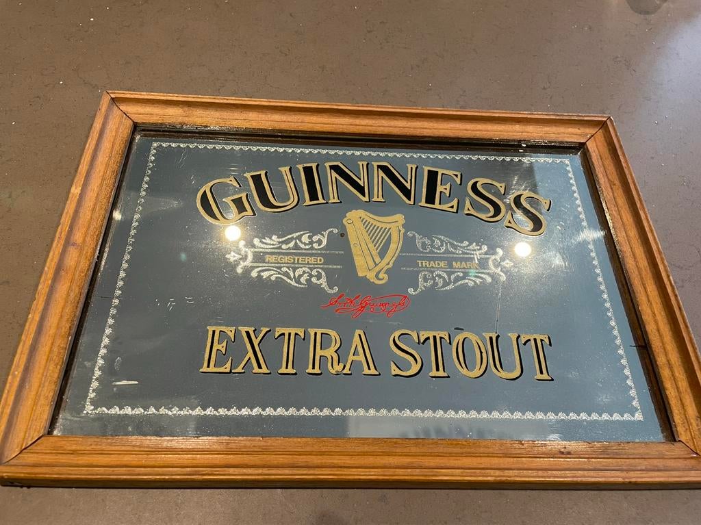 Panneau d'affichage à miroir Guinness Extra Stout, Enlèvement, Panneau, Plaque ou Plaquette publicitaire, Autres marques