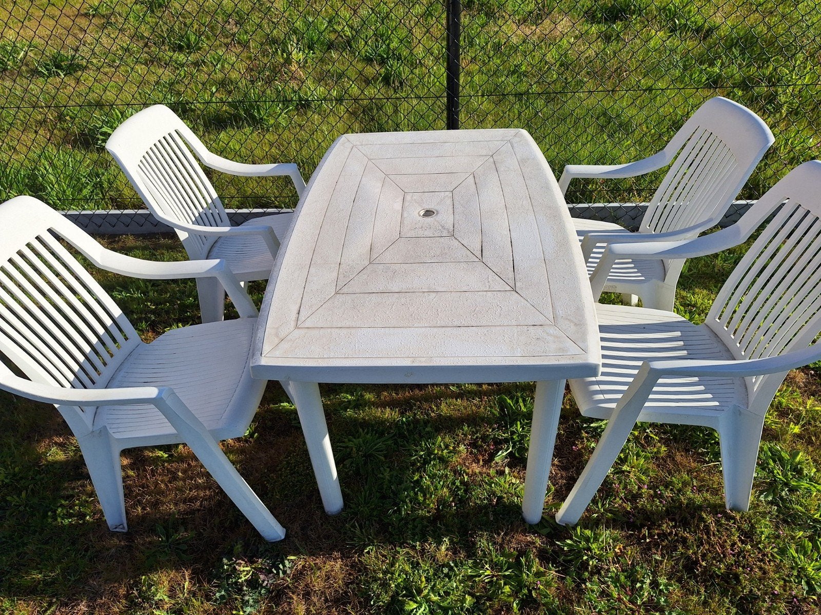 Tuintafel met 4 stoelen, Ophalen