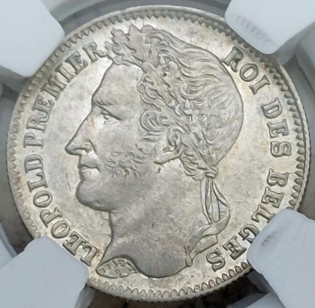 1/4 Frank 1843 Gelauwerd, Postzegels en Munten, Munten | België, Zilver, Ophalen of Verzenden, Losse munt, Zilver