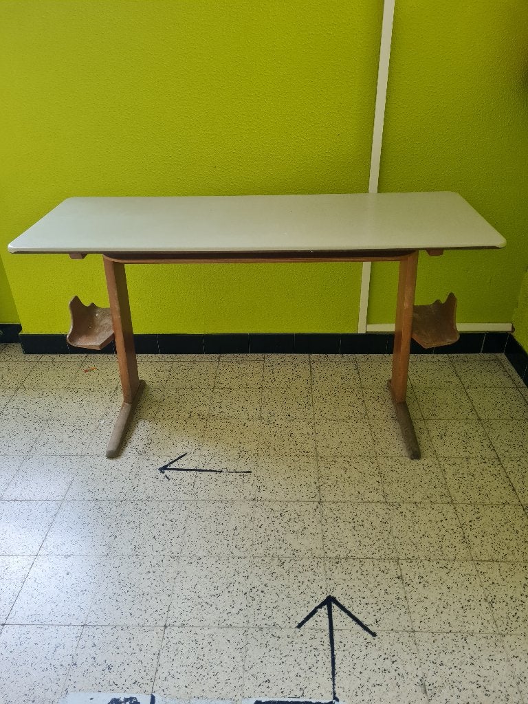 Vintage schooltafel met boekentasdragers jaren'50-'60, Ophalen