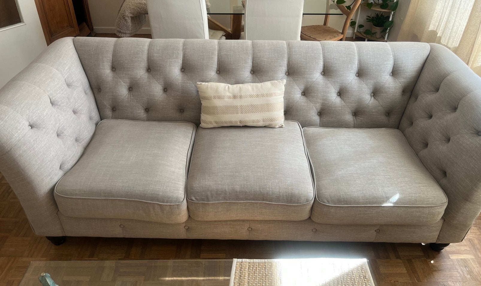 Canapé 3 places (disponible le 09/07), Trois personnes, 100 à 125 cm, 200 à 250 cm, Chesterfield