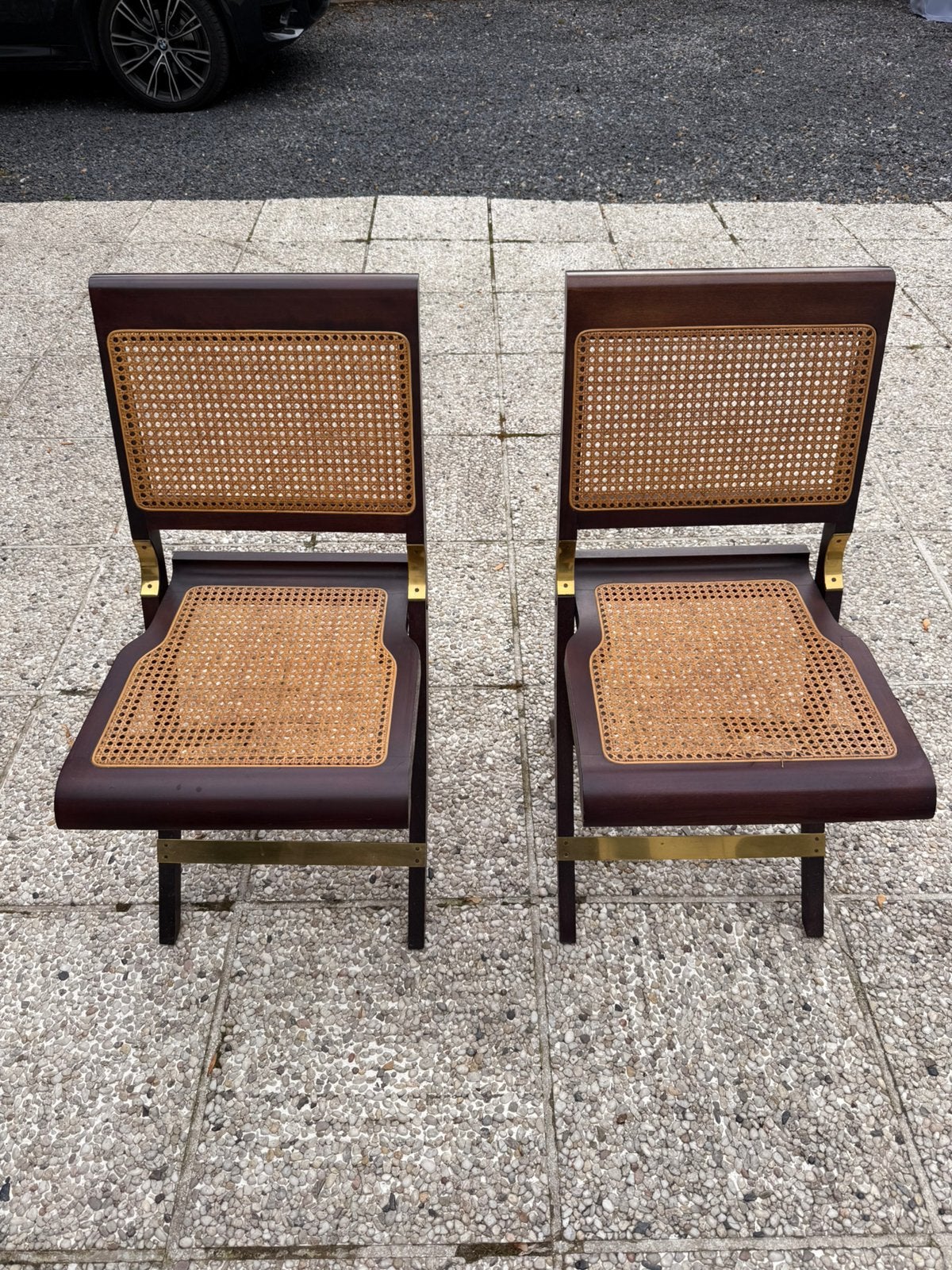 Vintage houten stoelen, stokstok, opvouwbaar, Ophalen