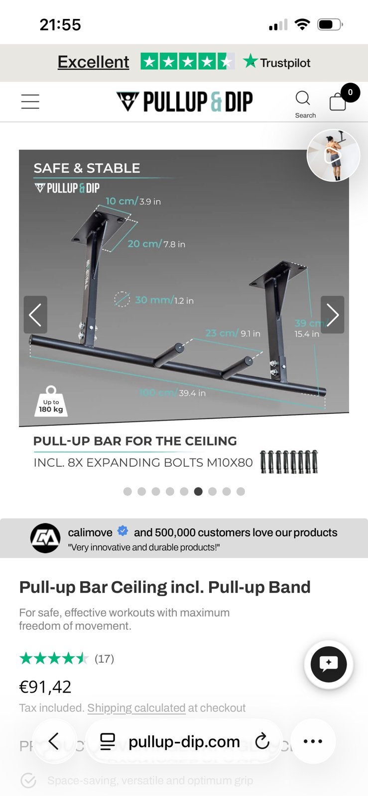 Pullup & dip optrekstang, Ophalen, Nieuw