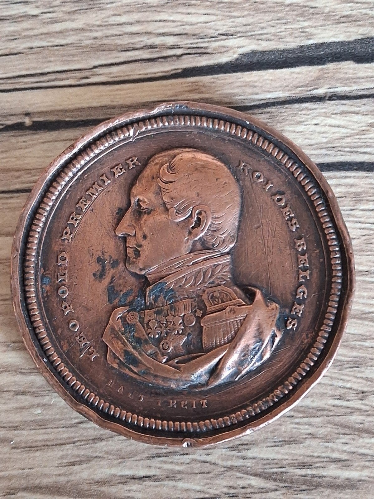 koperen herdenkingsmedaille uit 1855 Leopold I, door Hart F., Verzenden