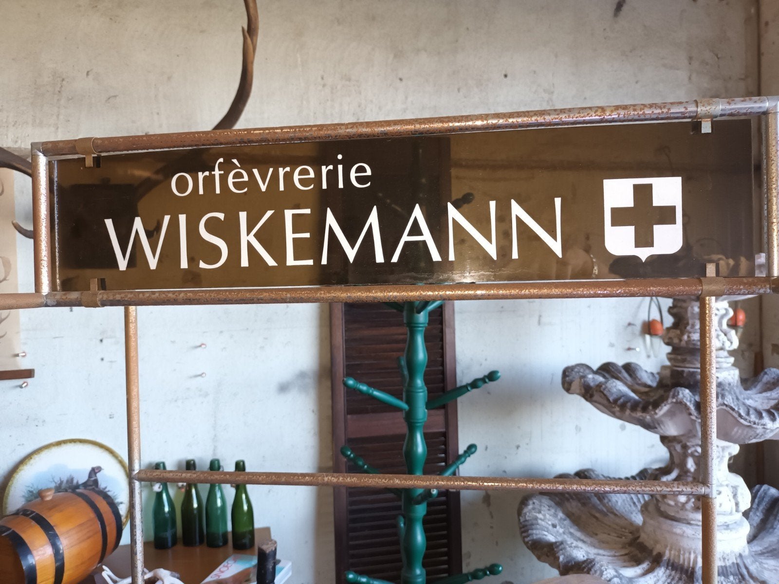 Vintage Industrieel Wiskemann Rek op Wieltjes, Ophalen