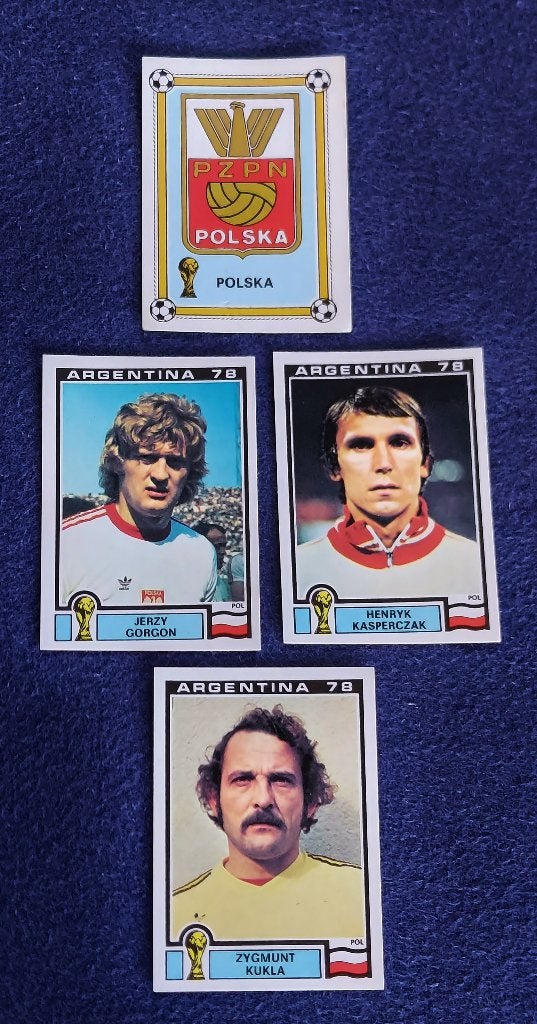 4 versch. Panini stickers voetbal ' WK Arg 1978 - Polen ', Enlèvement ou Envoi, Neuf, Plusieurs autocollants