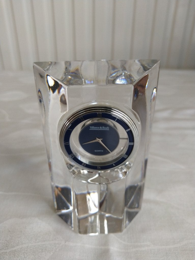pendulette de bureau Villeroy et Boch en cristal, Enlèvement ou Envoi