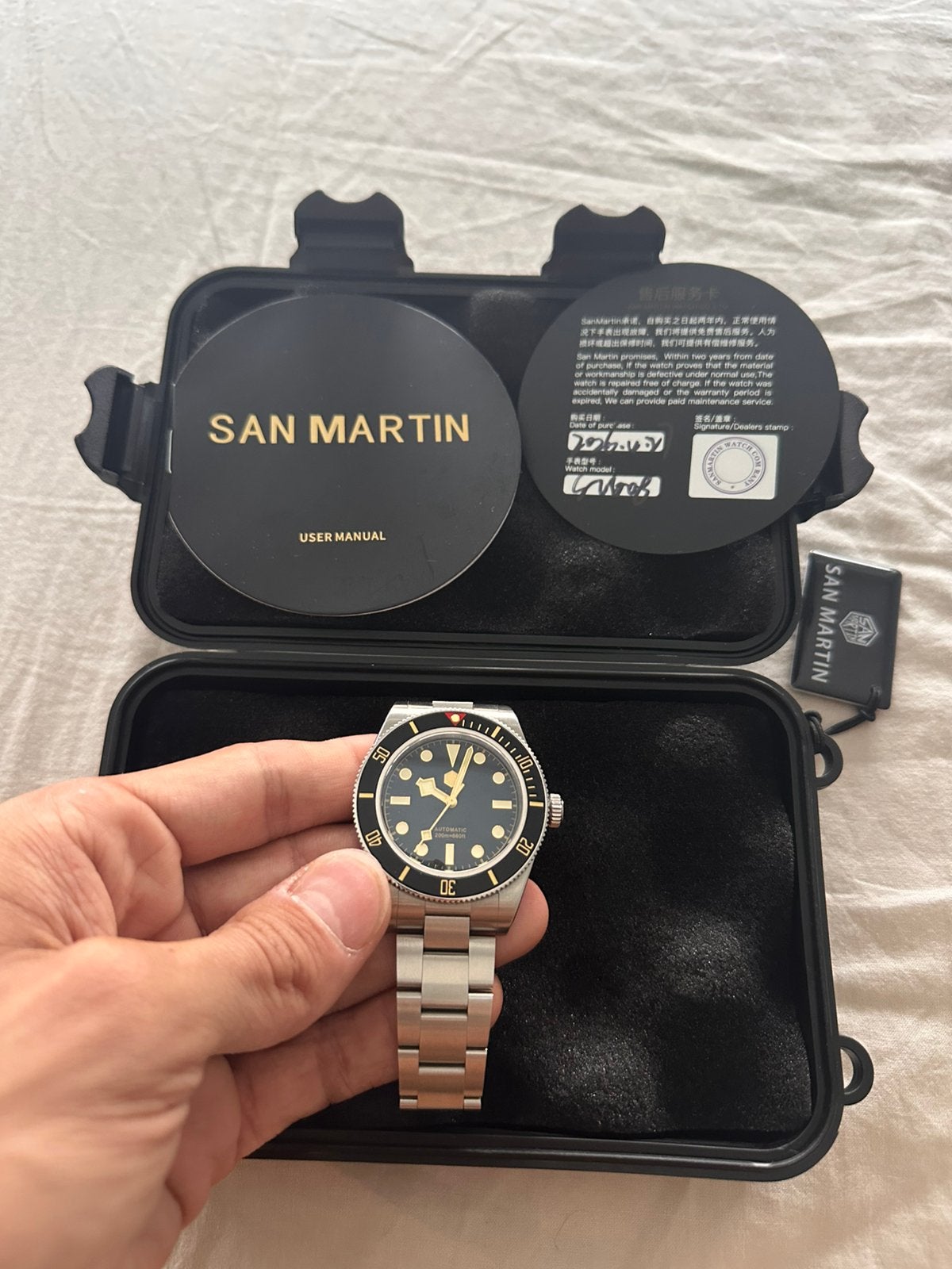 Montre san martin, Enlèvement, Comme neuf