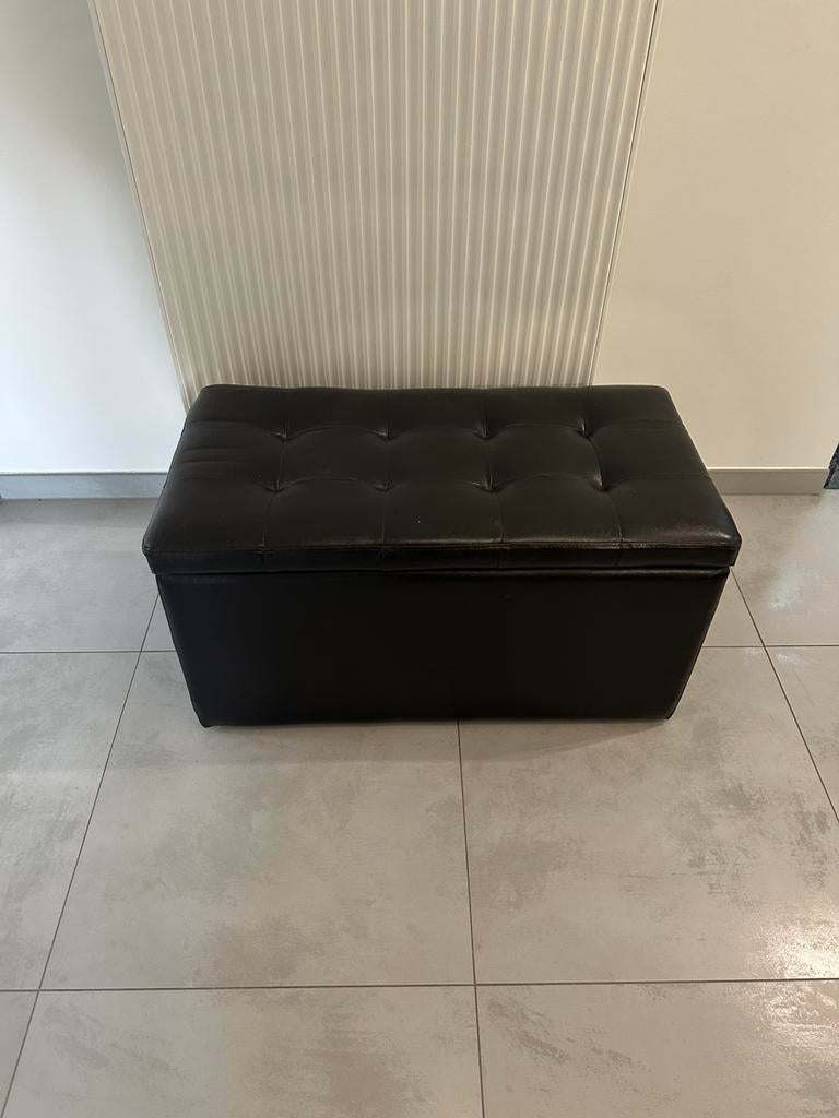 Groot leder zwart Opberg box, Ophalen, Zo goed als nieuw